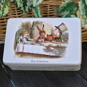 Alice Adventures in Wonderland empty metal tin